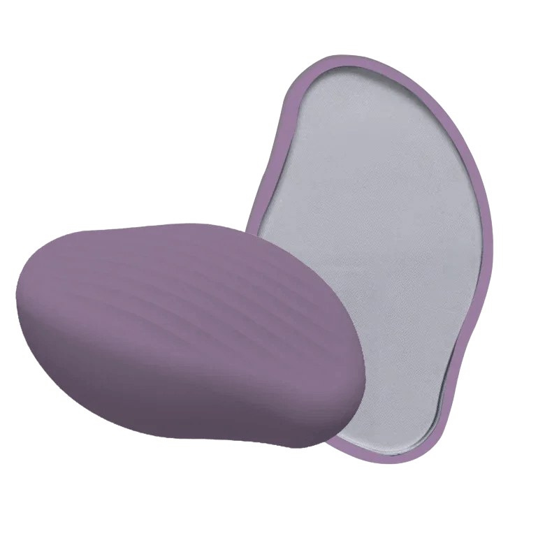 Purple nano glass hair eraser with smooth crystal surface for gentle eco-friendly hair removal on legs and body