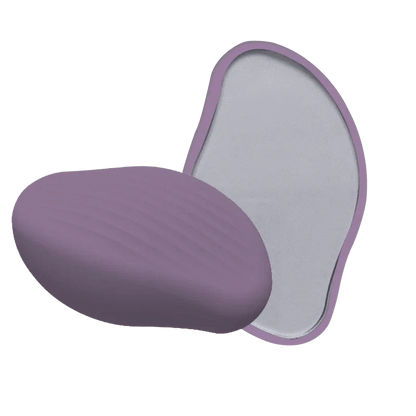 Purple nano glass hair eraser with smooth crystal surface for gentle eco-friendly hair removal on legs and body